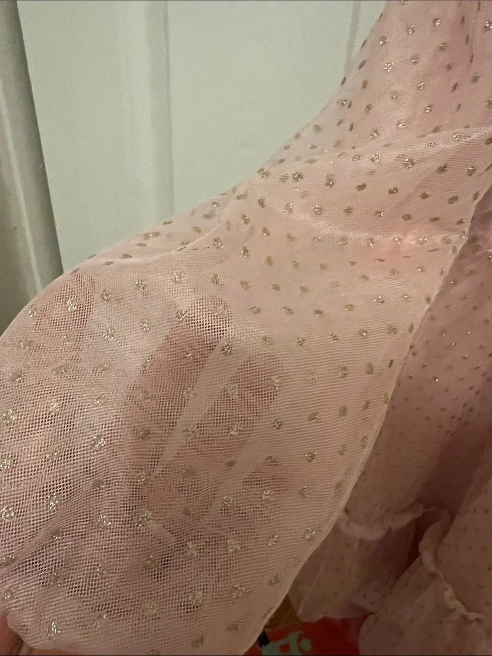 Janie and Jack Dusty Pink Ruffle Dot Chiffon Dress